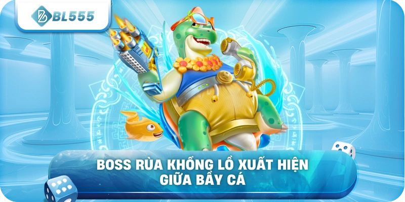 Boss rùa khổng lồ xuất hiện giữa bầy cá